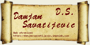 Damjan Savatijević vizit kartica